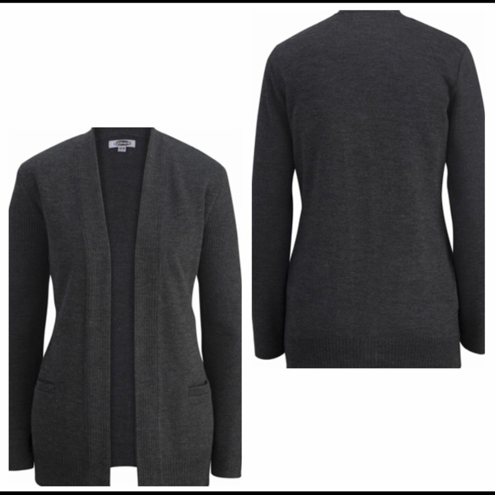 Edwards Jersey Knit Acrylic Open Cardigan, CHARCOAL
